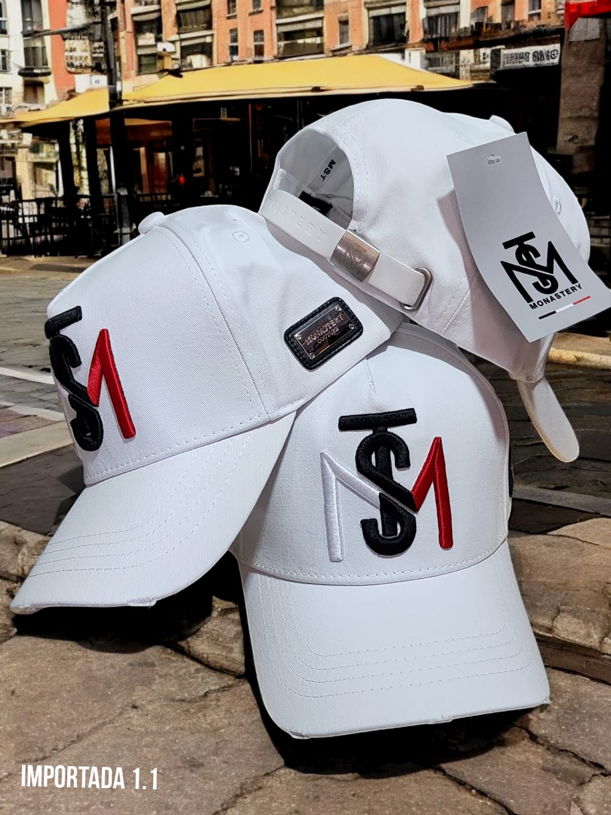 Gorra Especial Monast Blanca/Negra Roja
