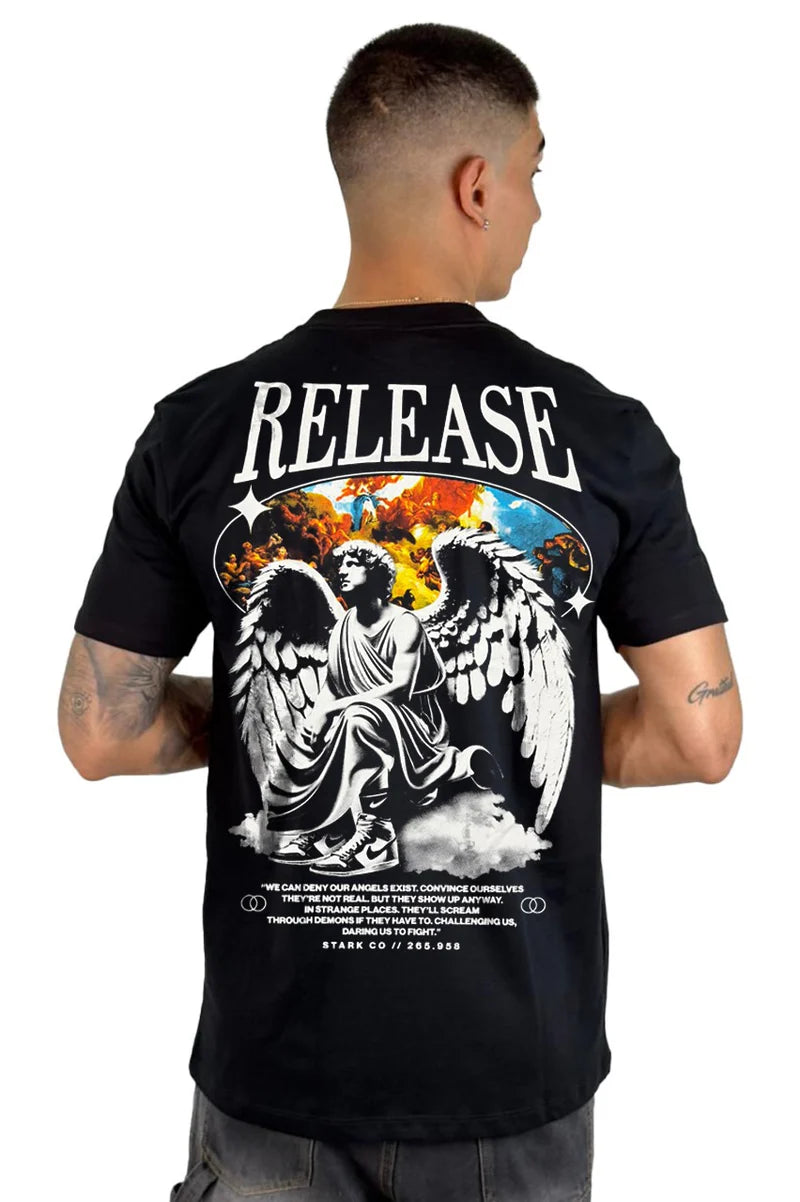 Camiseta Release Negra ALTO GRAMAJE