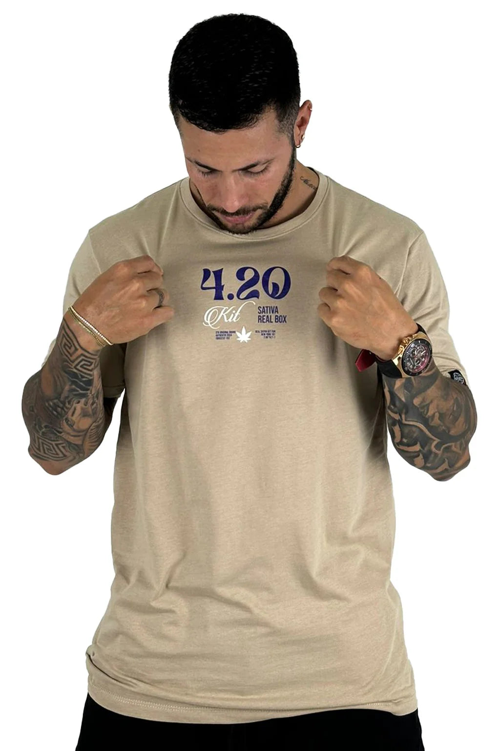 Camiseta 420 Real Box Beige