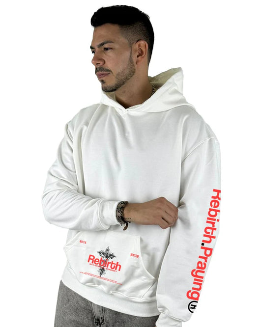 Buzo Capucha Blanco Hueso Rebirth