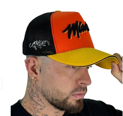 Gorra Especial Miami  Negra/Naranja