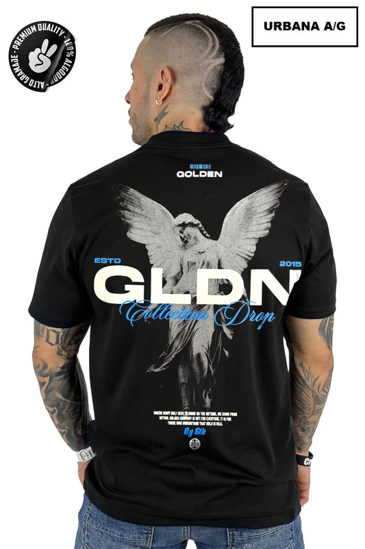 Camiseta GLDN Negra ALTO GRAMAJE