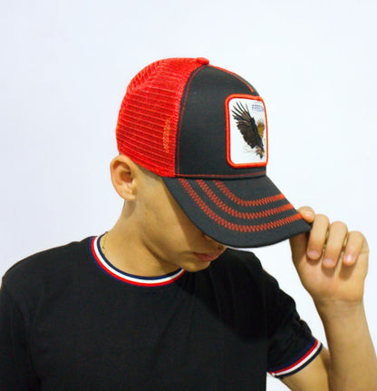 Gorra 1.1 Freedom Negra/Roja (Malla)