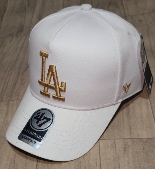 Gorra 1.1 L.A Blanca Logo Dorado