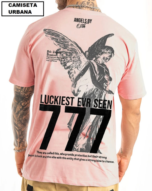 Camiseta Luckiest 777 Rosada