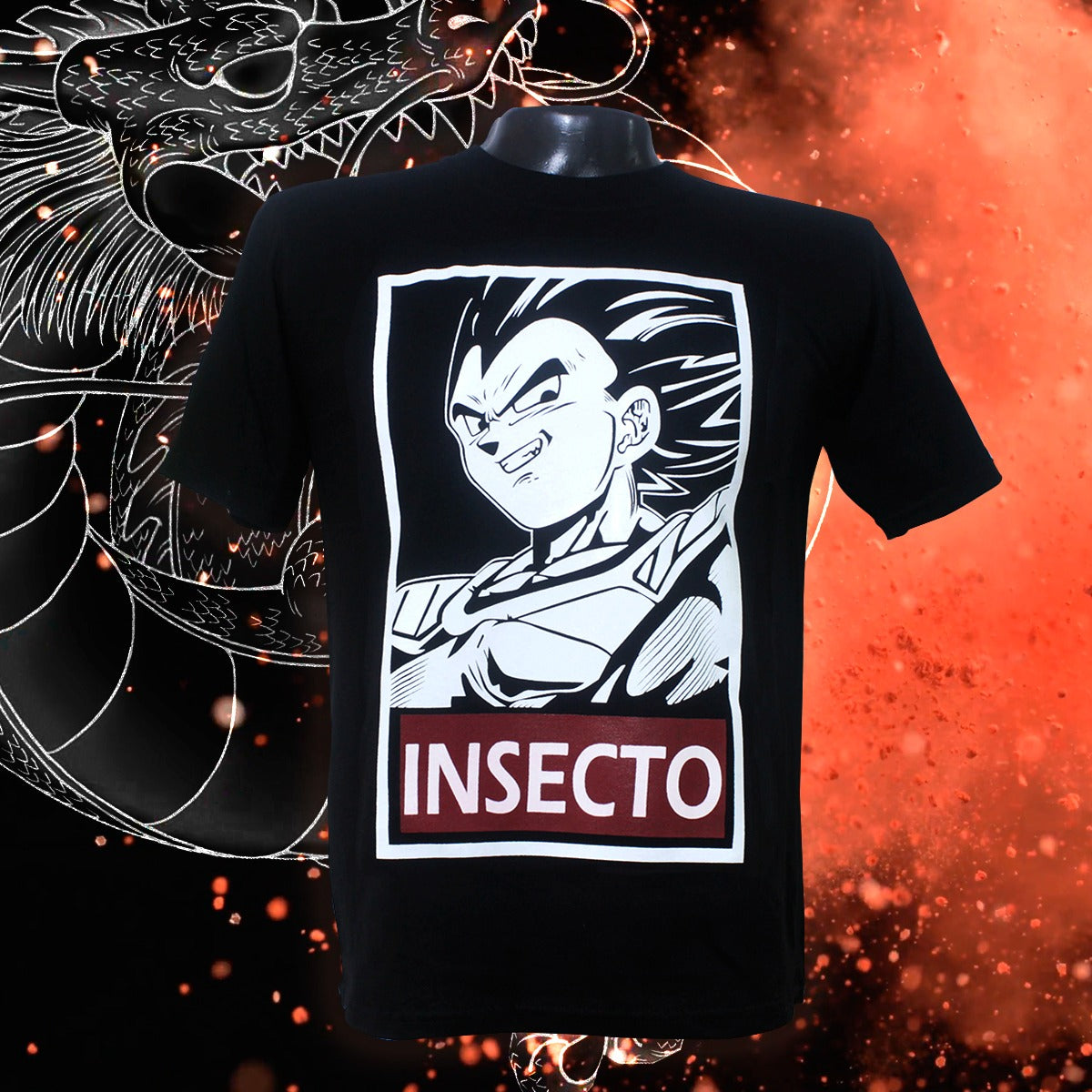 Camiseta Vegeta Insecto Negra