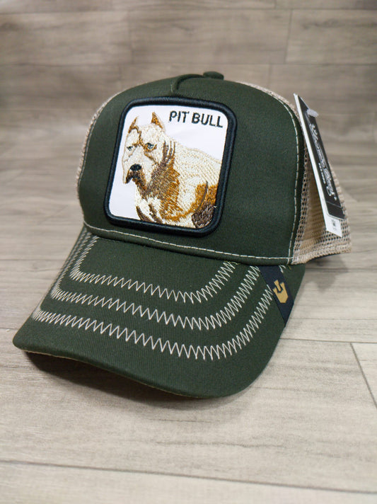 Gorra 1.1  Pit Bull Verde/Beige (Malla)