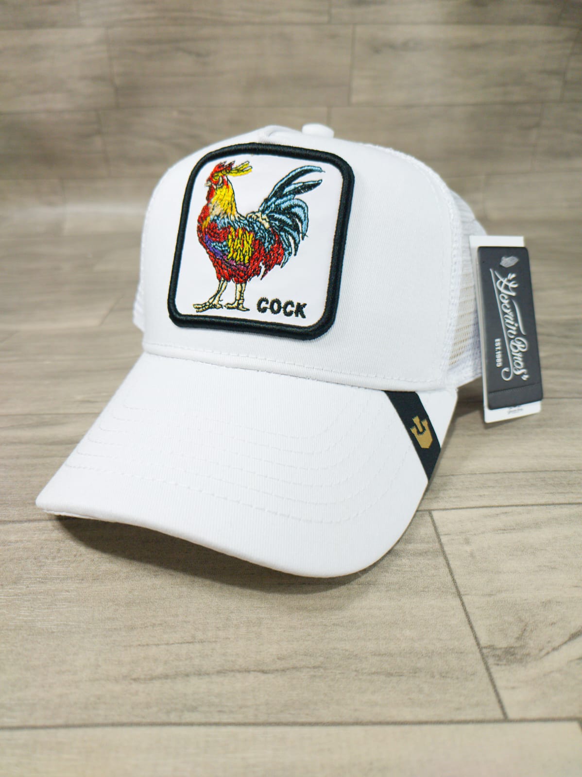 Gorra 1.1  Cock Blanca/Negra (Malla)