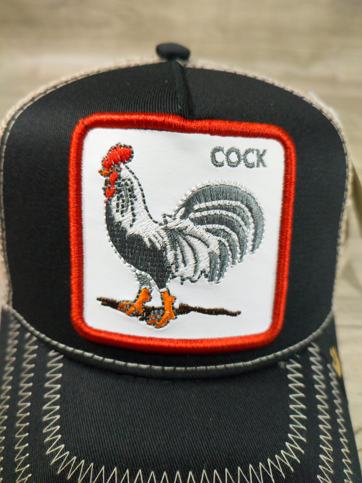 Gorra 1.1  Cock Negra/Beige (Malla)